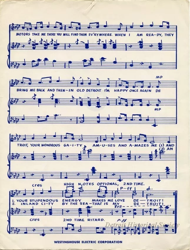 Music, Sheet - Detroit