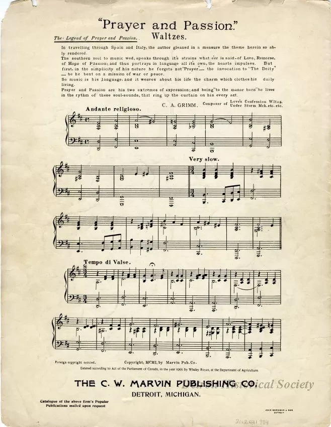 Music, Sheet - Pingree Memorial March