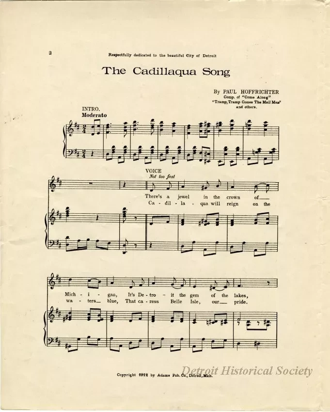 Music, Sheet - The Cadillaqua Song