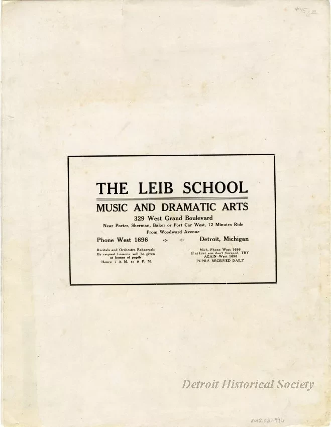 Music, Sheet - Greater Detroit