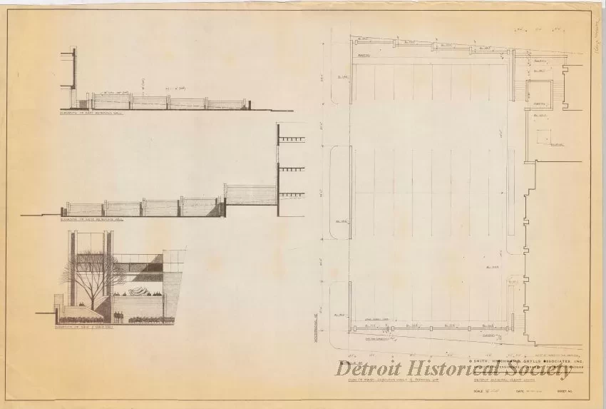 Blueprint - Detroit Municipal Credit Union -
Plan of Stairs, Retaining Walls & Parking Lot
