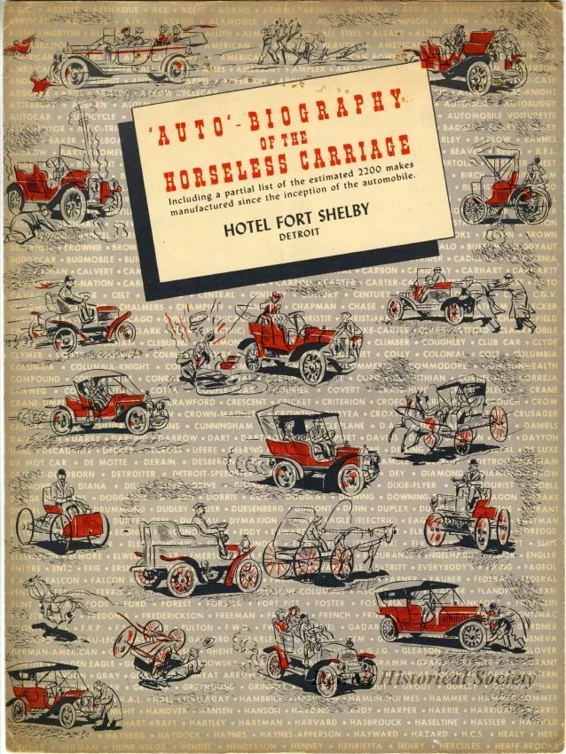 Menu - Auto Biography of the Horseless Carriage,
Hotel Fort Shelby