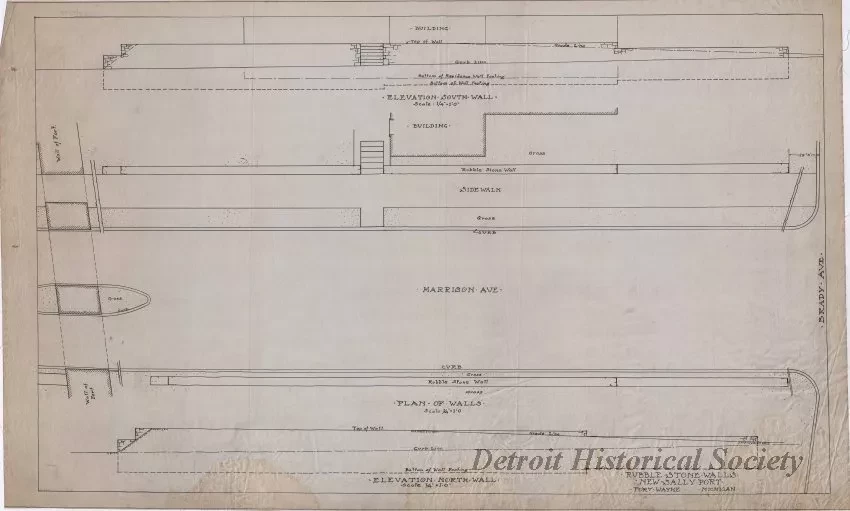 Drawing, Technical - Rubble Stone Walls, New Sallyport,
Fort Wayne, Michigan
