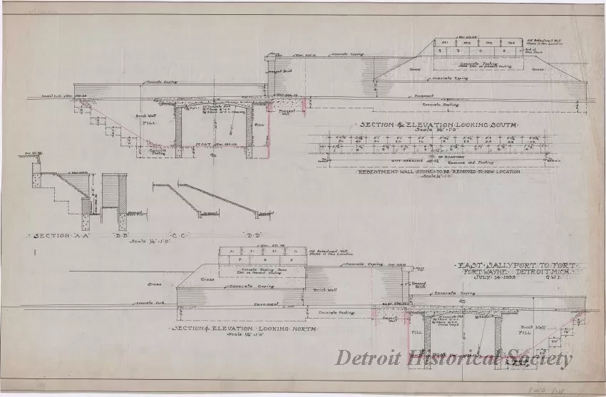 Drawing, Technical - East Sallyport to Fort,
Fort Wayne, Detroit, Mich.