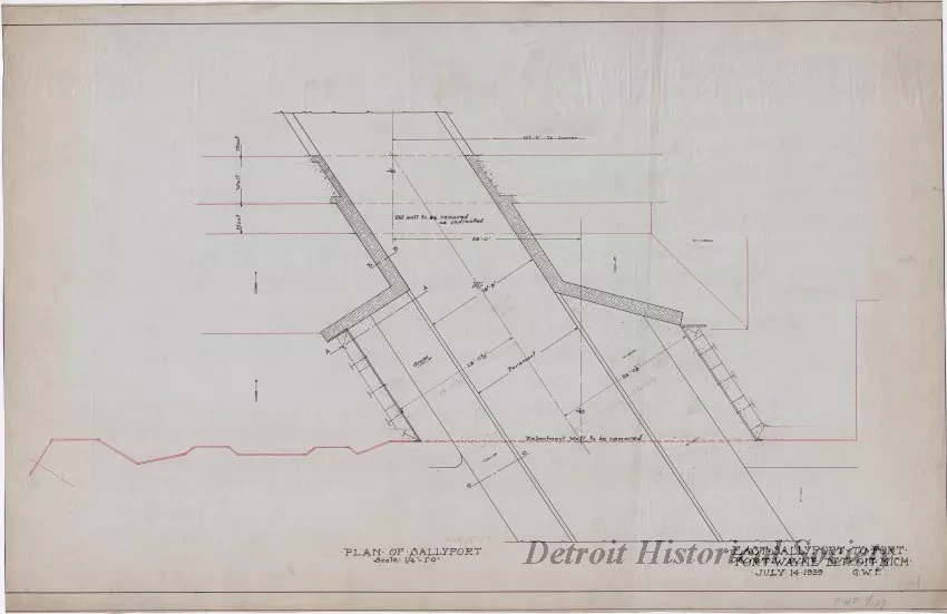 Drawing, Technical - East Sallyport to Fort,
Fort Wayne, Detroit, Mich.