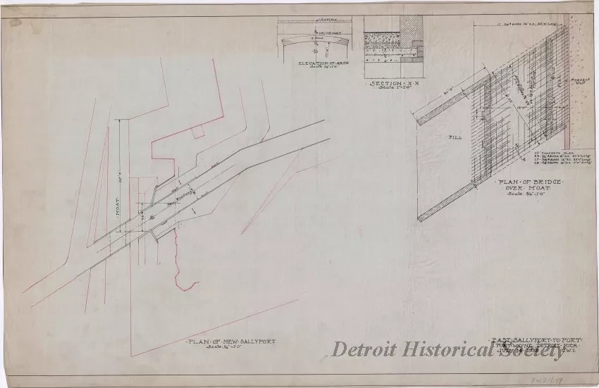 Drawing, Technical - East Sallyport to Fort,
Fort Wayne, Detroit, Mich.