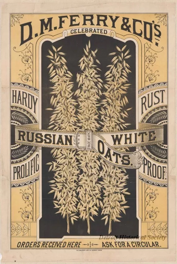 Poster - D.M. Ferry & Co.'s Celebrated Russian White Oats