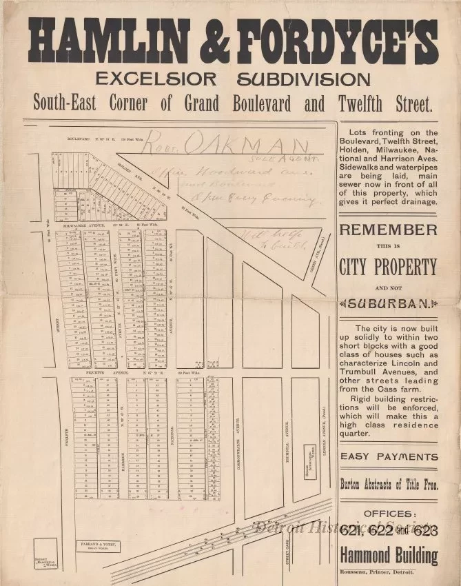 Poster - Hamlin & Fordyce's Excelsior Subdivision