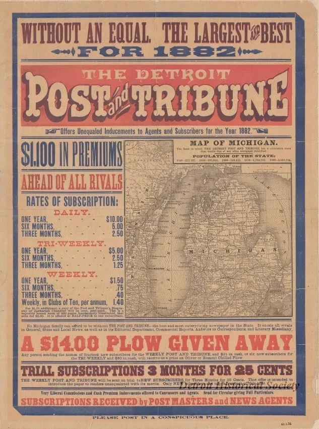 Poster - The Detroit Post and Tribune