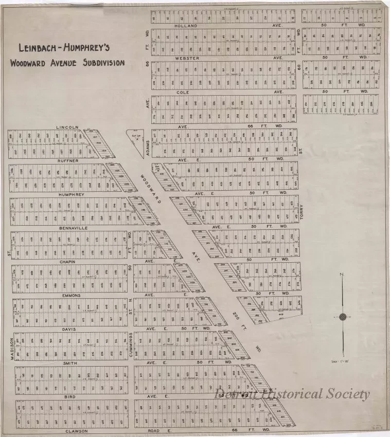 Plat - Leinbach-Humphrey's Woodward Avenue Subdivision