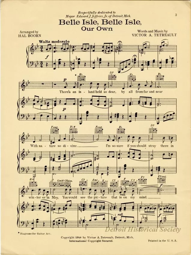 Music, Sheet - Belle Isle, Belle Isle, Our Own