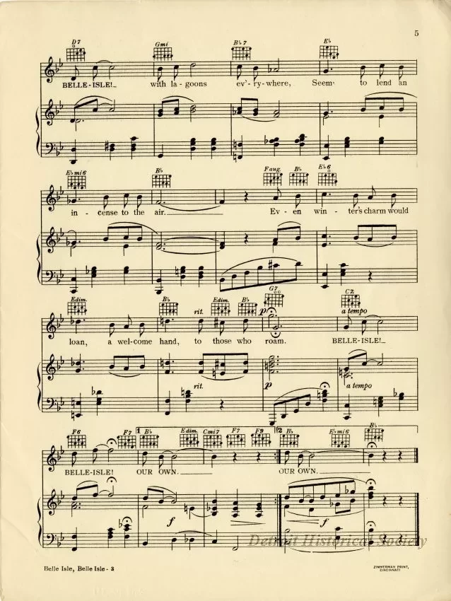 Music, Sheet - Belle Isle, Belle Isle, Our Own