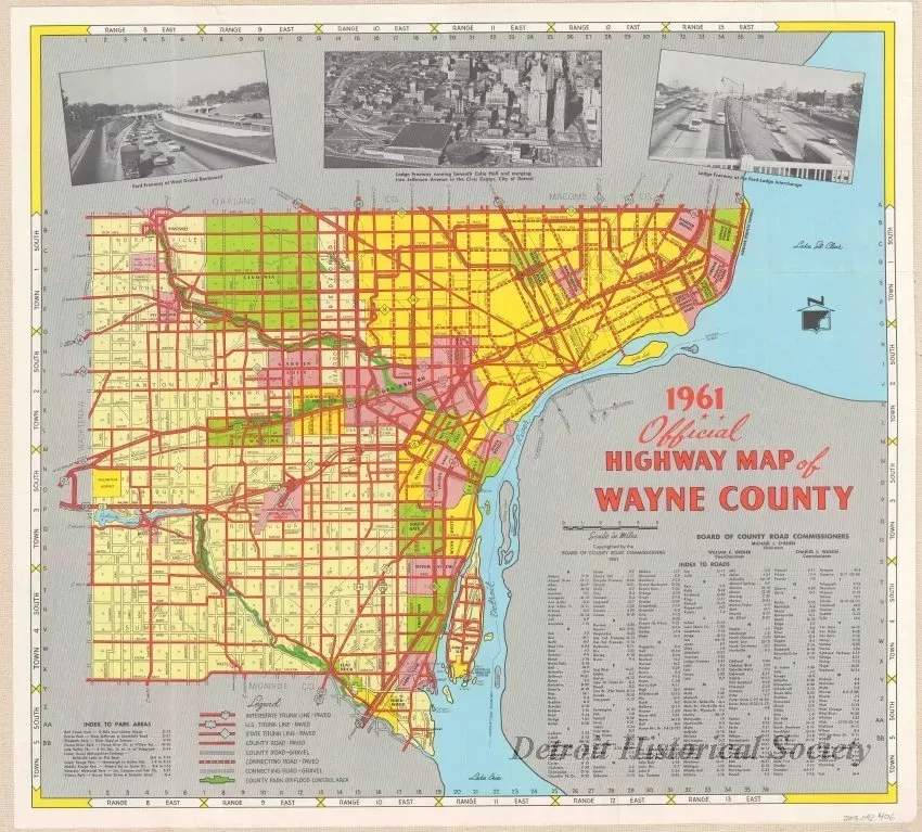 Map 1961 Official Highway Map Of Wayne County Detroit Historical 2013042406 .webp