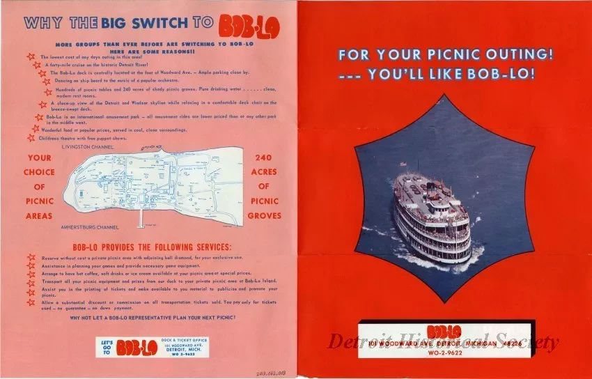 Brochure - For your Picnic Outing! You'll Like Bob-Lo!