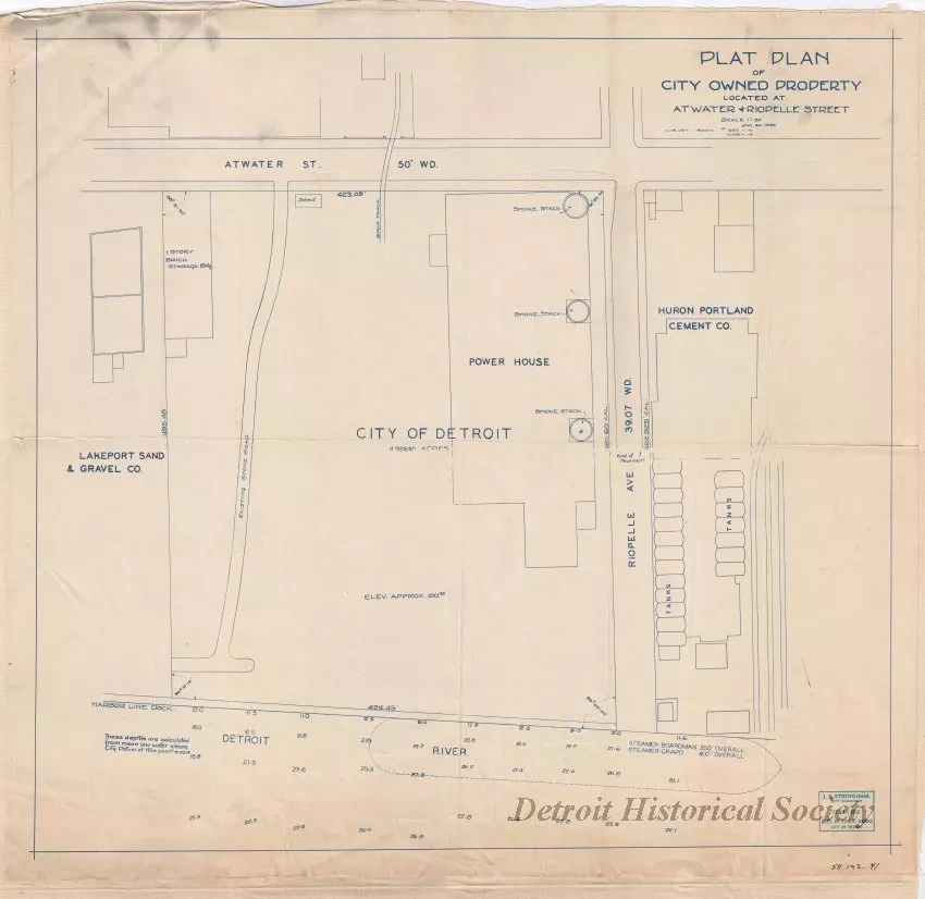 Plan, Survey - Plat Plan of City Owned Property Located at Atwater & Riopelle Street