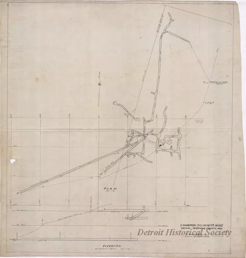 Map - Champion Sillimanite Mine, Oreana, Pershing County, Nev.