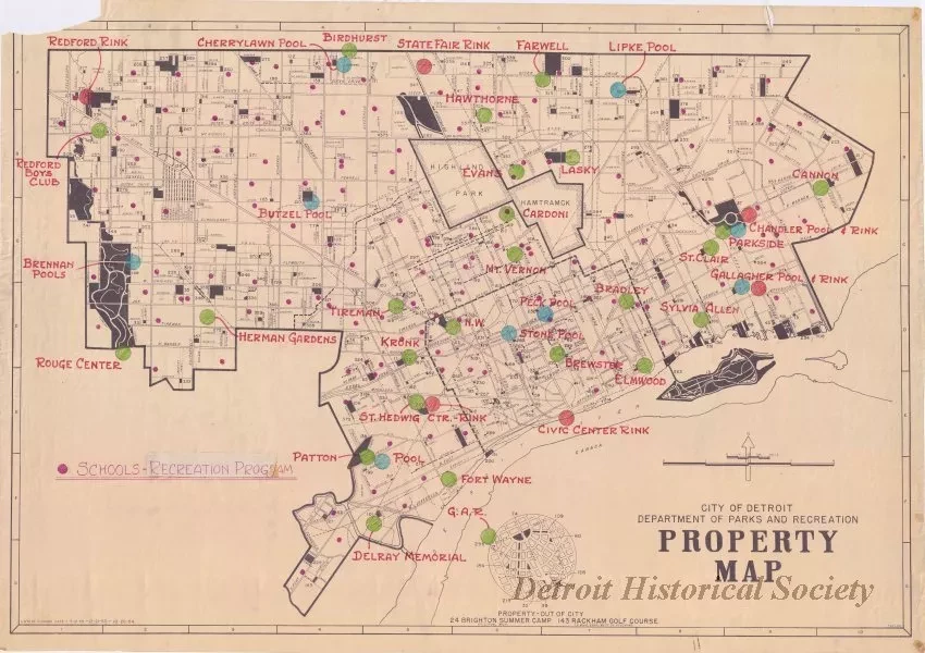 Map - City of Detroit 
Department of Parks and Recreation
Property Map - Schools Recreation Program