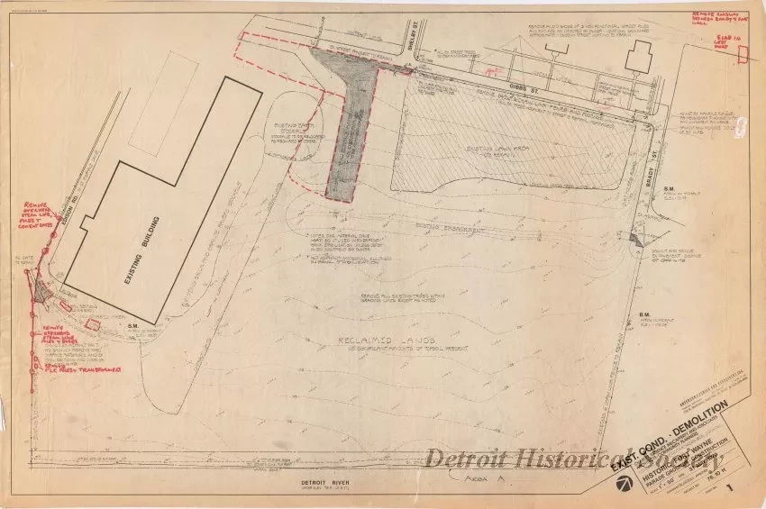 Blueprint - Exist. Cond. - Demolition, 
Historic Fort Wayne Parade Grounds Construction