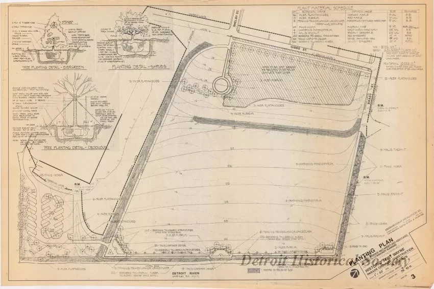 Blueprint - Planting Plan,
Historic Fort Wayne Parade Grounds Construction