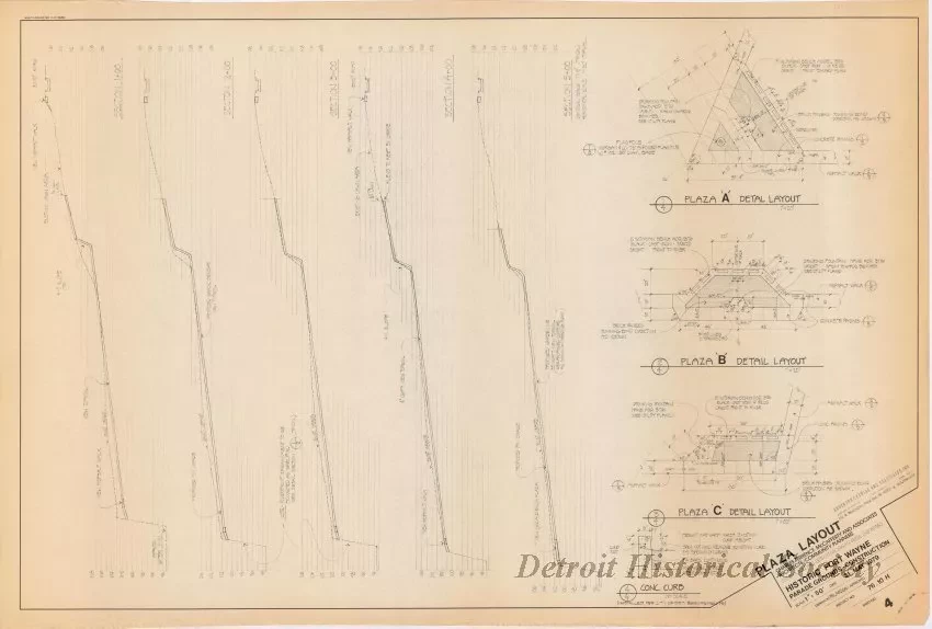 Blueprint - Plaza Layout,
Historic Fort Wayne Parade Grounds Construction