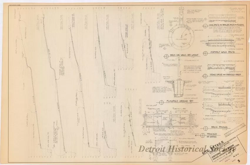 Blueprint - Site Details, 
Historic Fort Wayne Parade Grounds Construction