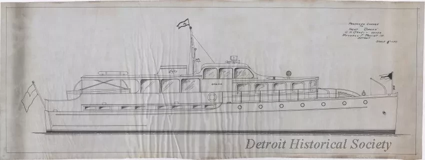 Drawing, Technical - Proposed Change to Yacht, Omaha