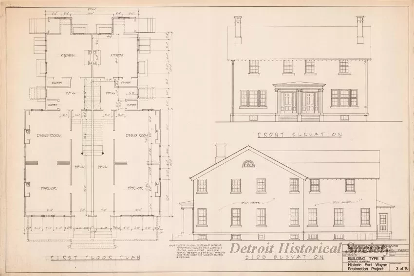 Blueprint - Building Type B,
Historic Fort Wayne Restoration Project
