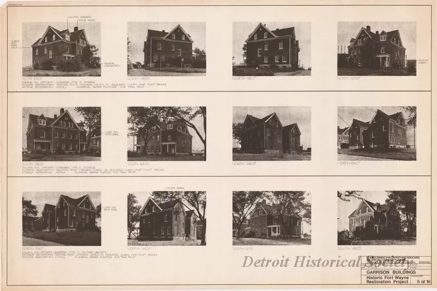 Blueprint - Garrison Buildings [Nos. 102, 103, 104],
Historic Fort Wayne Restoration Project