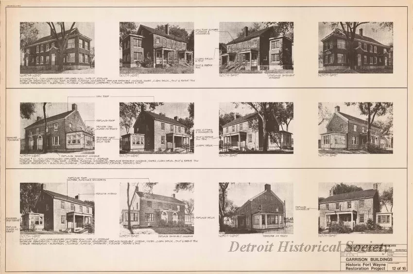 Blueprint - Garrison Buildings [Nos. 210, 211, 212],
Historic Fort Wayne Restoration Project