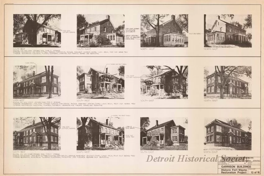 Blueprint - Garrison Buildings [Nos. 213, 214, 215],
Historic Fort Wayne Restoration Project