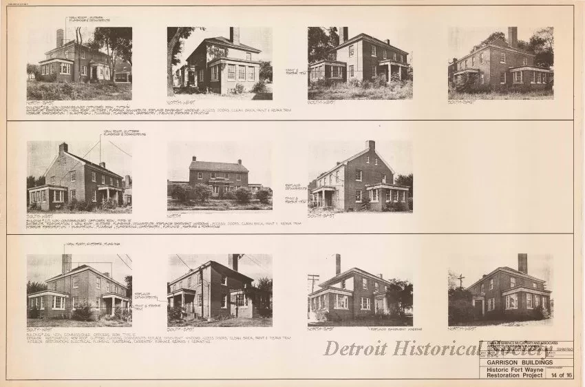 Blueprint - Garrison Buildings [Nos. 216, 217, 218],
Historic Fort Wayne Restoration Project
