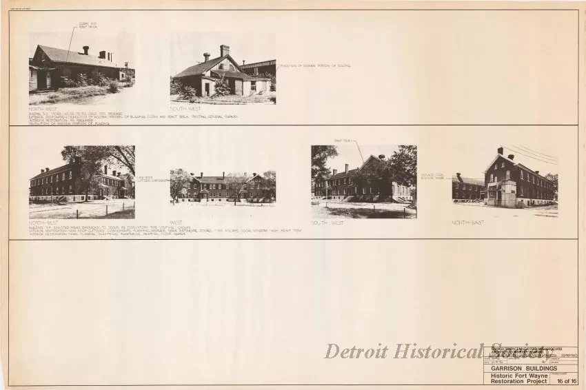 Blueprint - Garrison Buildings [Nos. 313 and 314],
Historic Fort Wayne Restoration Project