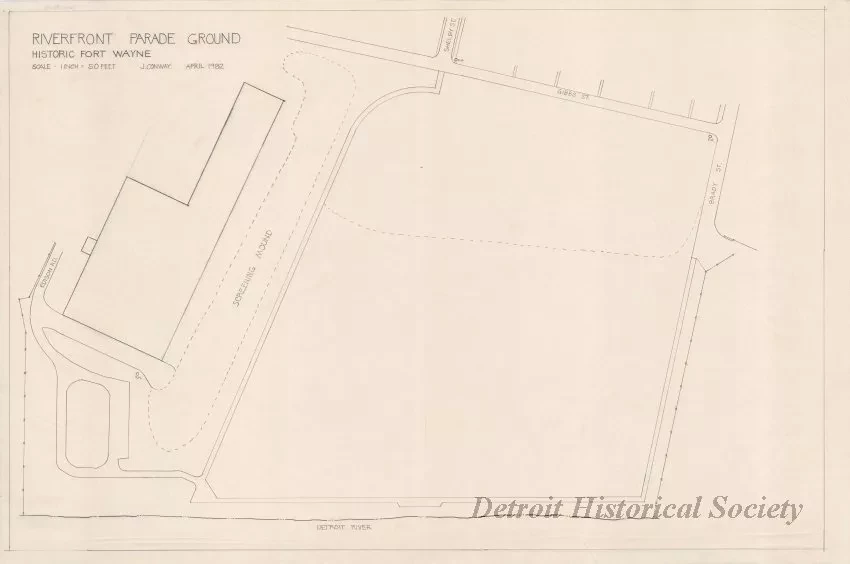Drawing, Architectural - Riverfront Parade Ground, Historic Fort Wayne