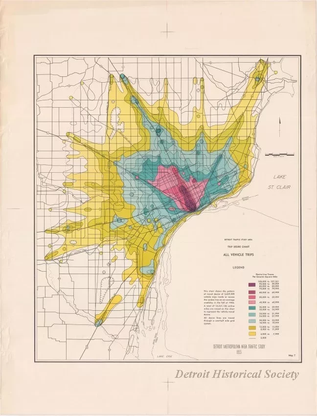 Map - Detroit Traffic Study Area,
Trip Desire Chart - All Vehicle Trips