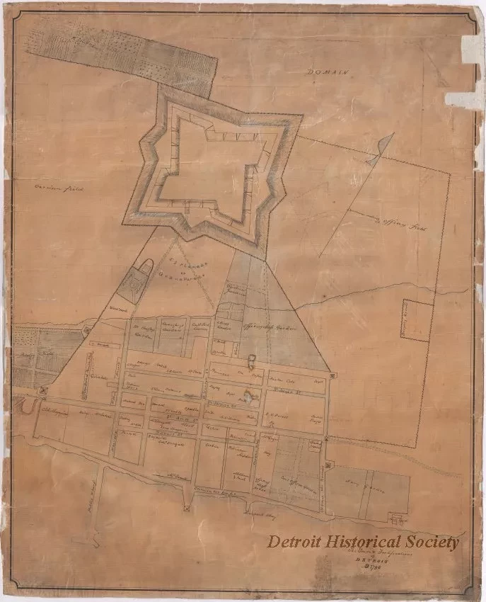 Map - The Town and Fortifications of Detroit AD 1796, 
City of Detroit AD 1845