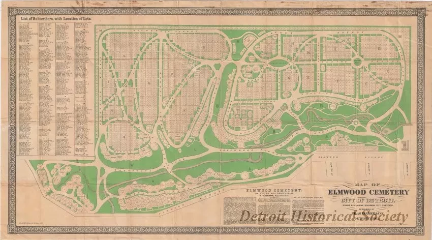 Map - Map of Elmwood Cemetery, City of Detroit