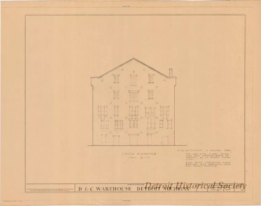 Blueprint - D. & C. Warehouse, Detroit, Michigan