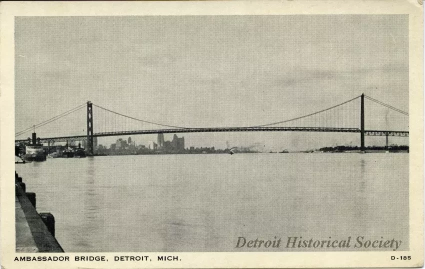 Postcard - Ambassador Bridge, Detroit, Mich.