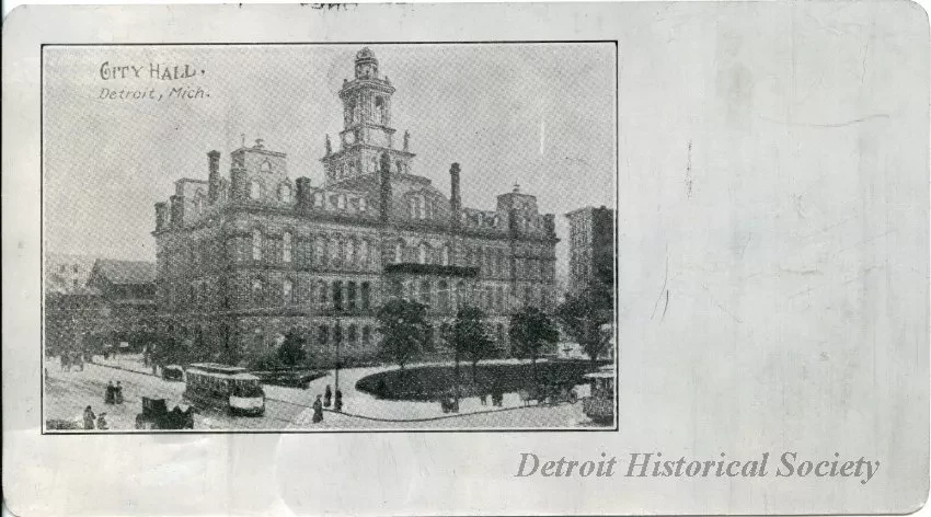 Postcard - City Hall, Detroit, Mich.