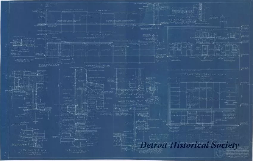 Blueprint - One Story Store Building to be Erected at 14533-14539 Woodward Ave.