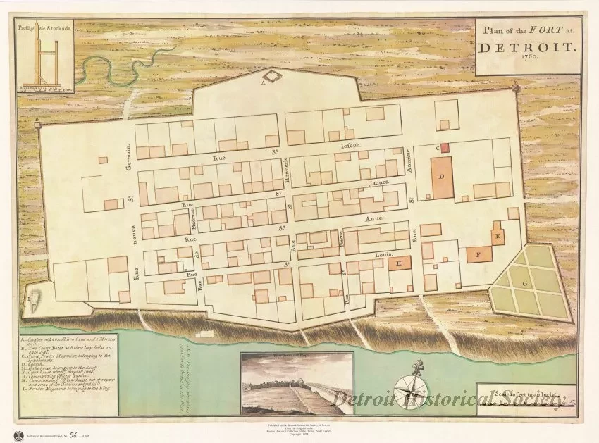 Map - Plan of the Fort at Detroit, 1760