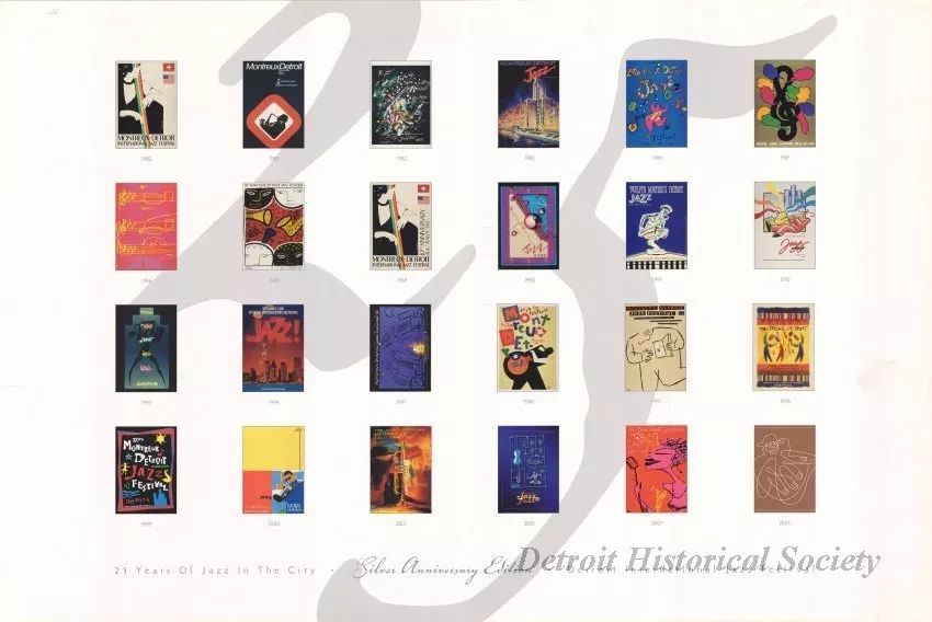 Poster - 25 Years of Jazz in the City - 
Silver Anniversary Edition - Detroit International Jazz Fesitval
