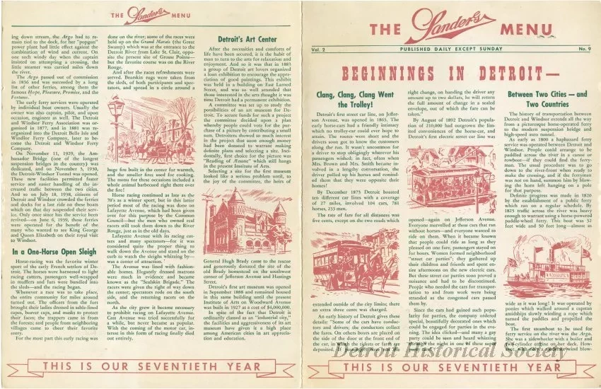 Menu - The Sanders Menu, Vol. 2, No. 9