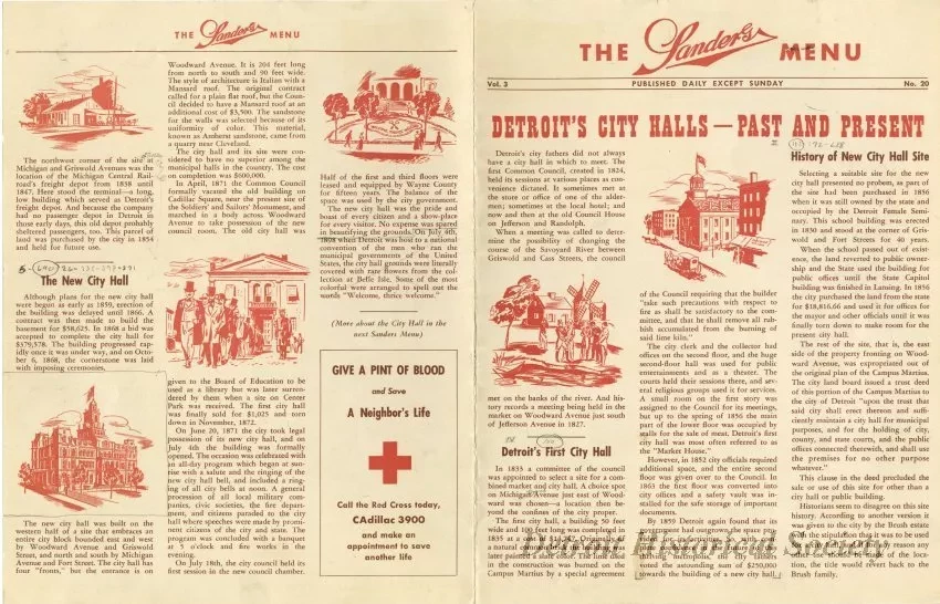 Menu - The Sanders Menu, Vol. 3, No. 20