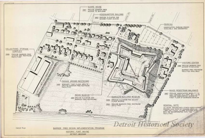 Blueprint - Barrier Free Design Implementation Program,
Historic Fort Wayne, Detroit, Michigan