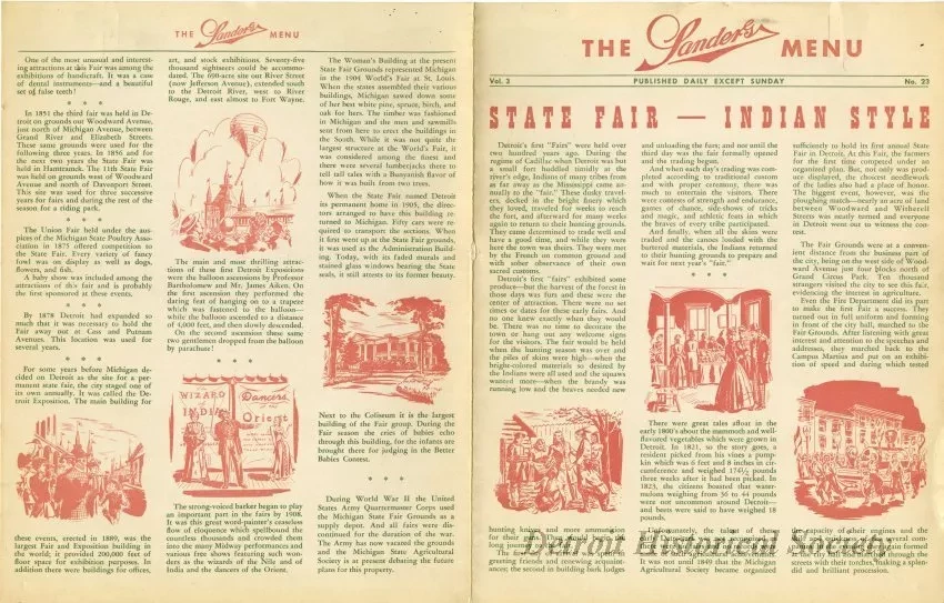 Menu - The Sanders Menu, Vol. 3, No. 23