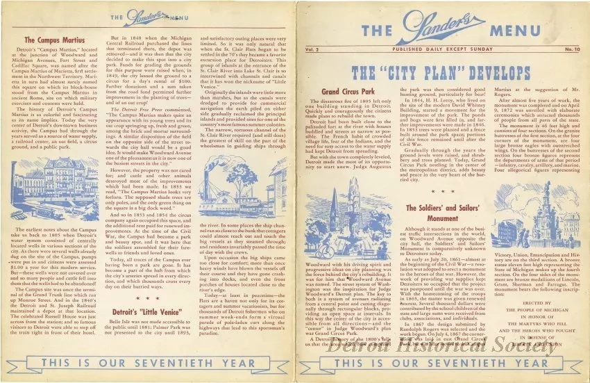 Menu - The Sanders Menu, Vol. 2, No. 10