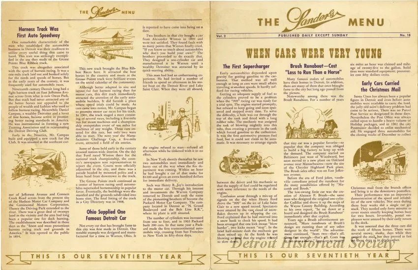 Menu - The Sanders Menu, Vol. 2, No. 18