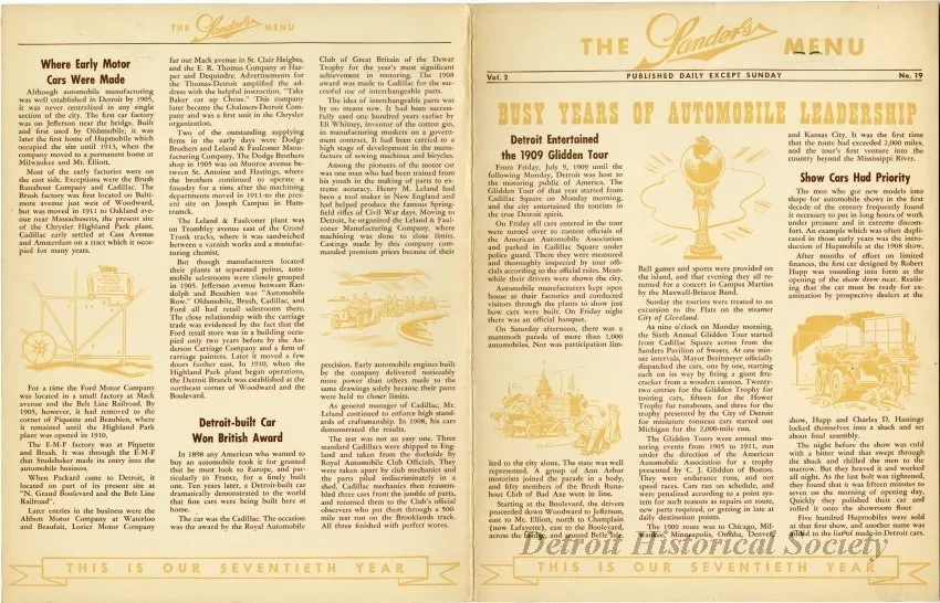 Menu - The Sanders Menu, Vol. 2, No. 19