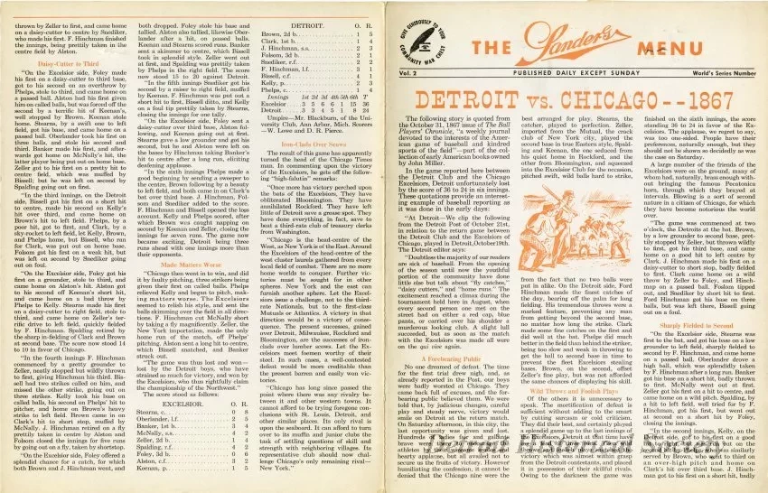 Menu - The Sanders Menu, Vol. 2, World's Series Number